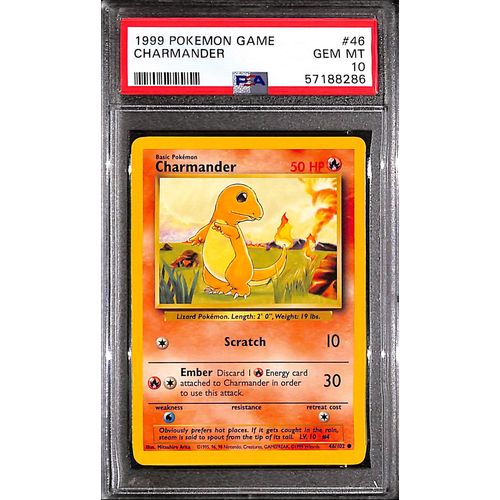 PSA10 - 1999 Pokemon - Charmander 46/102 PSA10 - 1999 Pokemon - Charmander 46/102