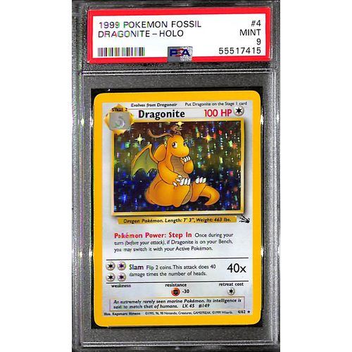 PSA9 - 1999 Pokemon - Dragonite Holo 4/62 Fossil PSA9 - 1999 Pokemon - Dragonite Holo 4/62 Fossil