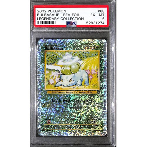 PSA6 - 2002 Pokemon - Bulbasaur Rev. Foil 68/110 - Legendary Collectio PSA6 - 2002 Pokemon - Bulbasaur Rev. Foil 68/110 - Legendary Collectio
