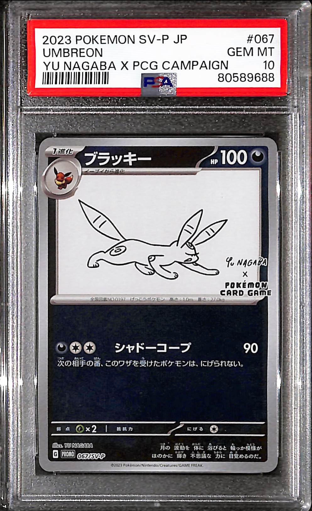 PSA10 - 2023 Pokemon Japanese - Umbreon 067 - Yu Nagaba X PCG Campaign - TCGroupAU