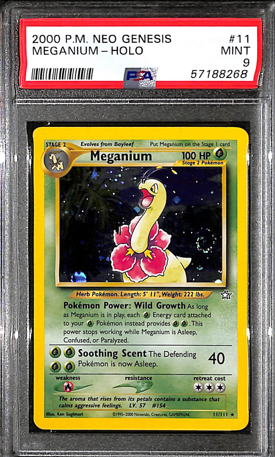 PSA9 - 2000 Pokemon - Meganium Holo 11/111 - Neo Genesis - TCGroupAU