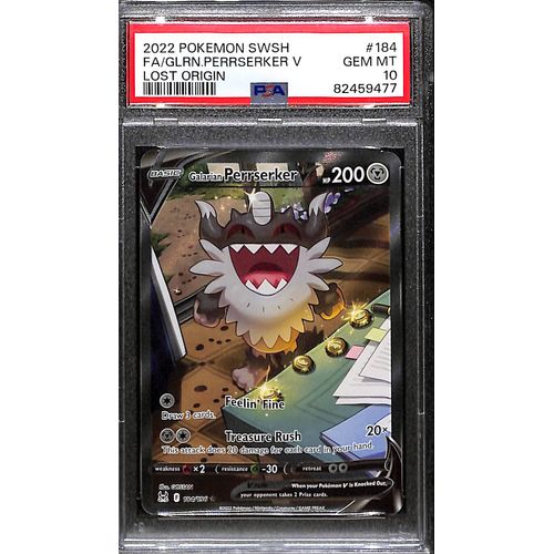 PSA10 - 2022 Pokemon - FA/ Galarian Perrserker V 184/196 Lost Origin PSA10 - 2022 Pokemon - FA/ Galarian Perrserker V 184/196 Lost Origin