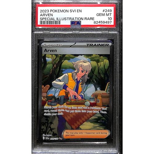 PSA10 - 2022 Pokemon - Arven 249/198 Special Illustration Rare Scarlet PSA10 - 2022 Pokemon - Arven 249/198 Special Illustration Rare Scarlet