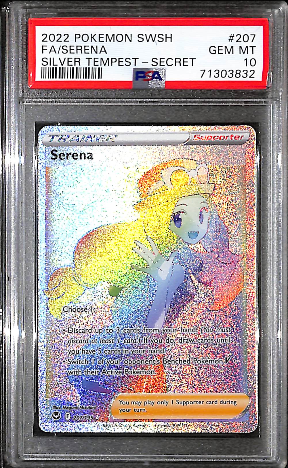 PSA10 - 2022 Pokemon - FA Serena 207/195 - Silver Tempest - TCGroupAU