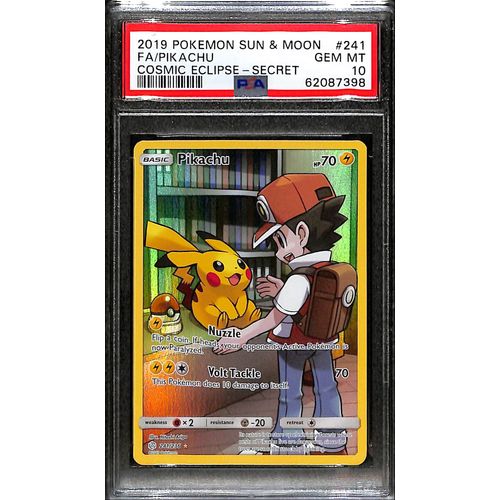 PSA10 - 2019 Pokemon - Sun & Moon FA/Pikachu 241/236 Cosmic Eclipse PSA10 - 2019 Pokemon - Sun & Moon FA/Pikachu 241/236 Cosmic Eclipse