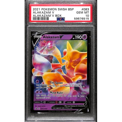 PSA10 - 2021 Pokemon - Alakazam V SWSH083 - Alakazam V Box PSA10 - 2021 Pokemon - Alakazam V SWSH083 - Alakazam V Box