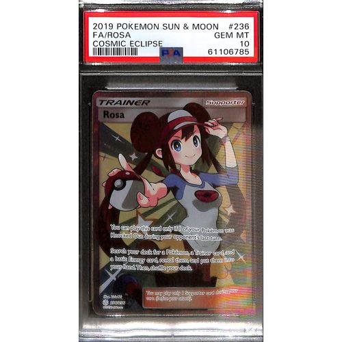 PSA10 - 2019 Pokemon Sun & Moon FA/Rosa 236/236 Cosmic Eclipse PSA10 - 2019 Pokemon Sun & Moon FA/Rosa 236/236 Cosmic Eclipse