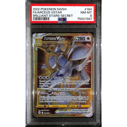 PSA8 - Pokemon - Arceus VStar - 184/172 - Brilliant Stars PSA8 - Pokemon - Arceus VStar - 184/172 - Brilliant Stars