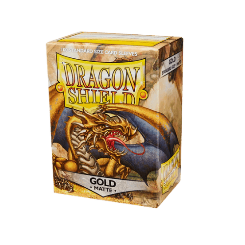 Dragon Shield - Standard Gold Matte Sleeves - 100 Pack - TCGroupAU
