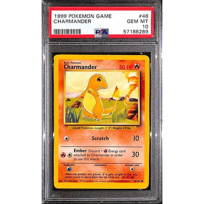PSA10 - 1999 Pokemon - Charmander 46/102 PSA10 - 1999 Pokemon - Charmander 46/102