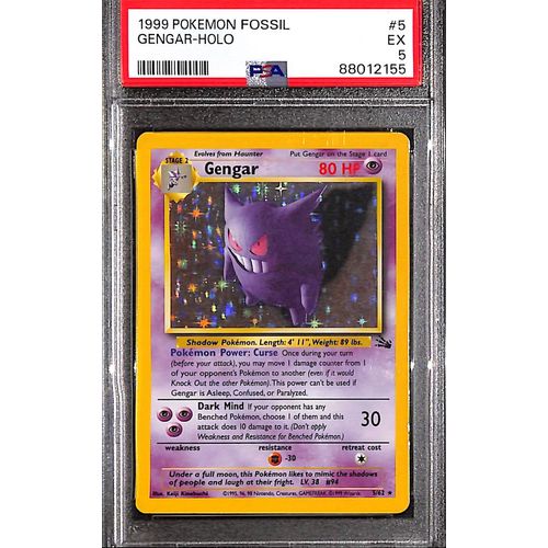 PSA5 - 1999 Pokemon Gengar Holo 5/62 - Fossil - TCGroupAU
