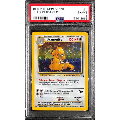 PSA6 - 1999 Pokemon Dragonite Holo 4/62 - Fossil - TCGroupAU