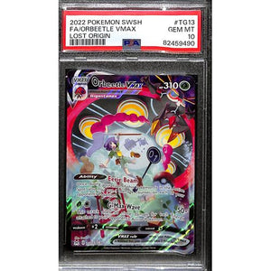 PSA10 - 2022 Pokemon - FA/ Orbeetle Vmax TG13/TG30 Lost Origin - TCGroupAU
