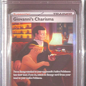 PSA8 - 2023 Pokemon - Giovanni's Charisma 204/165 - Mew En Graded Card