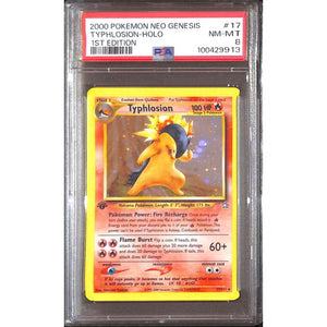 PSA8- 2000 Pokemon - Typhlosion Holo 17/111 - 1st Edition Neo Genesis Graded Card