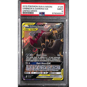 PSA9 - 2019 Pokemon - Umbreon & Darkrai GX 125/236 - Unified Minds - TCGroupAU