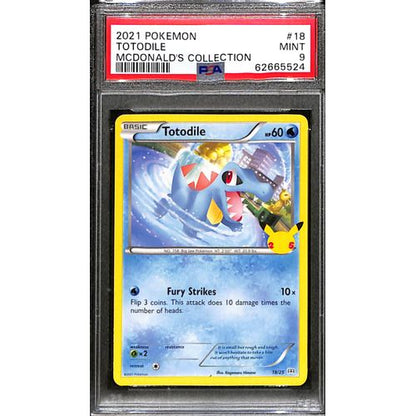totodile pokemon card mcdonalds PSA9 - 2021 Pokemon - Totodile 18/25