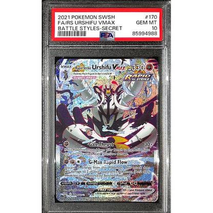 PSA10 - 2021 Pokemon - FA/ RS Urshifu Vmax 170/163 - Battle Styles Graded Card