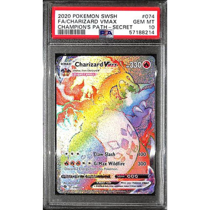 PSA10 - 2020 Pokemon - FA/ Charizard Vmax 074/073 - Champion's Path PSA10 - 2020 Pokemon - FA/ Charizard Vmax 074/073 - Champion's Path