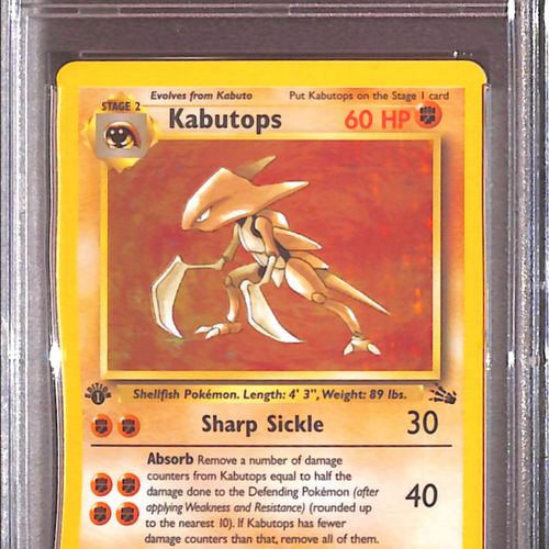 PSA10- 1999 Pokemon - Kabutops Holo 9/62 - Fossil Graded Card