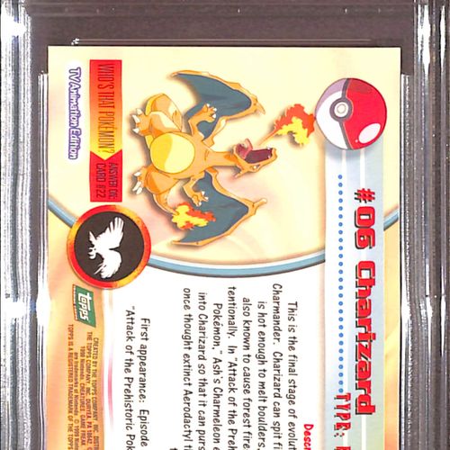 PSA10- 1999 Pokemon - Charizard Topps Pokemon TV Graded Card