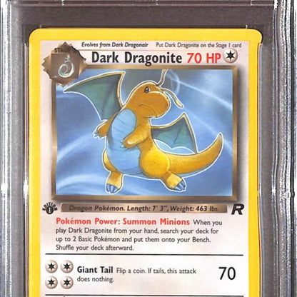 PSA8- 2000 Pokemon - Dark Dragonite 22/82 - 1st Edition Rocket Graded Card