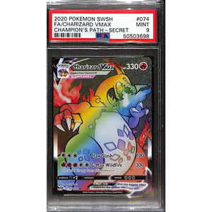 PSA9 2020 - Pokemon FA/Charizard VMAXA 074/073 Champions Path - TCGroupAU