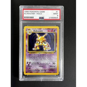 PSA9 - 1999 Pokemon Game Alakazam - Holo - 1/102 - Base Set Graded Card