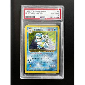 PSA8  - 1999 Pokemon Game Blastoise - Holo - 002/102 - Base Set Graded Card