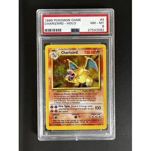 PSA8 - 1999 Pokemon Game Charizard - Holo - 004/102 - Base Set Graded Card
