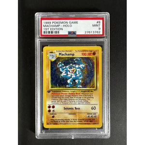 PSA9 - 1999 Pokemon Game Machamp - Holo - 008/102 - Base Set Graded Card