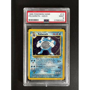 PSA9 - 1999 Pokemon Game Poliwrath - Holo - 013/102 - Base Set Graded Card