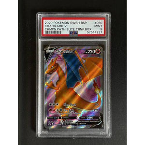 PSA9 - 2020 Pokemon SWSH - Charizard V - SHSW050 - Champions Path Promo Graded Card