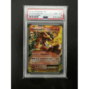 PSA8 - 2016 Pokemon XY - Charizard EX - 012/108 - EX Evolutions Graded Card