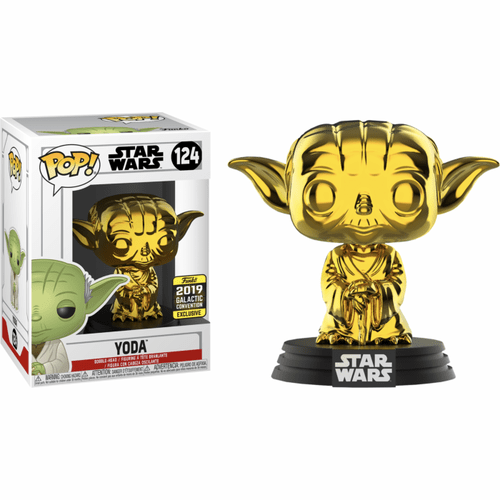 Pop! Vinyl - Star Wars 124 Yoda Gold 2019 Galactic Convention Exclusive - Bobble Head - TCGroupAU