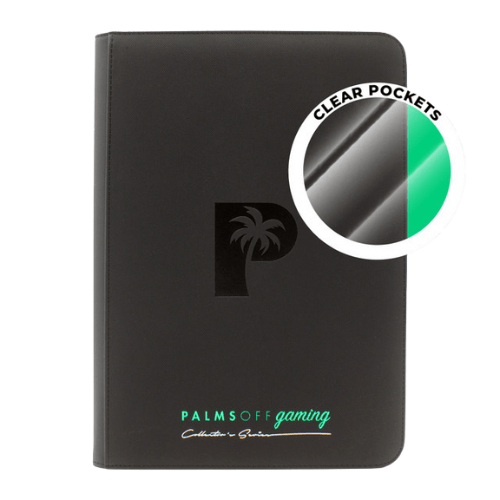 Palms Off Gaming - Top Loader Zip Clear Binder - Black - 216 Capacity Binder
