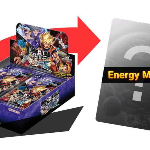 Dragon Ball Super Card Game Masters B32 Chromatic Ascension booster display with bonus Energy Marker box promotion