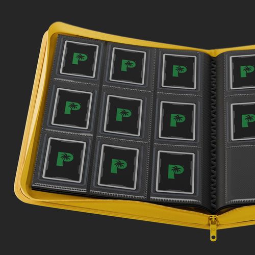 Palms Off Gaming - Top Loader Zip Clear Binder - Yellow - 216 Capacity Binder