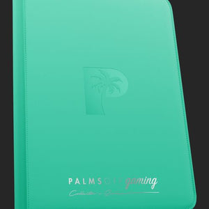 Palms Off Gaming - Top Loader Zip Clear Binder - Turquoise - 216 Capacity Binder