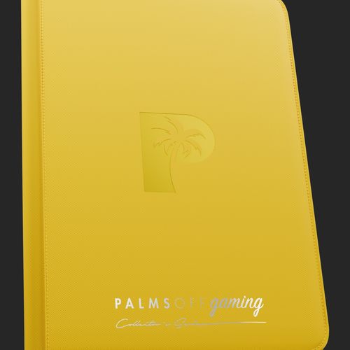 Palms Off Gaming - Top Loader Zip Clear Binder - Yellow - 216 Capacity Binder