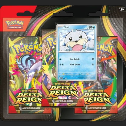 Pokémon Trading Card Game - Mega Evolution ME06 - Delta Reign - Three Booster Blister - English – Front view