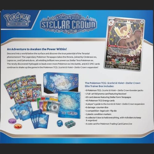 Pokémon Trading Card Game -  Scarlet & Violet 7 - Stellar Crown - Elite Trainer Box ETB Elite Trainer Box