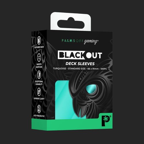 Palms Off Gaming - Blackout Deck Sleeves - Standard Size - Turquoise Card Protector