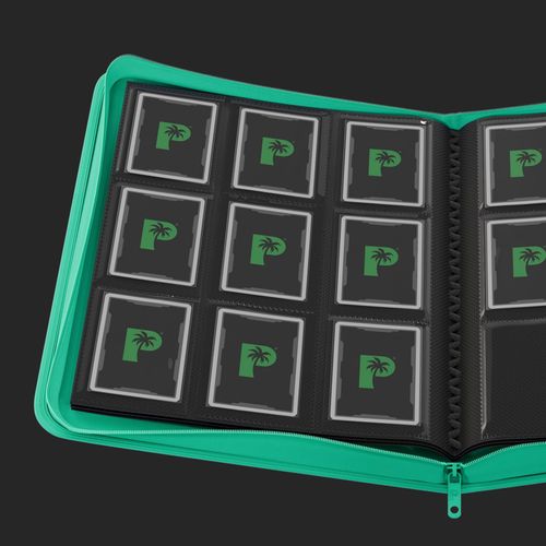 Palms Off Gaming -  Stealth 9 Pocket Zip Trading Card Binder - Turquoise Binder