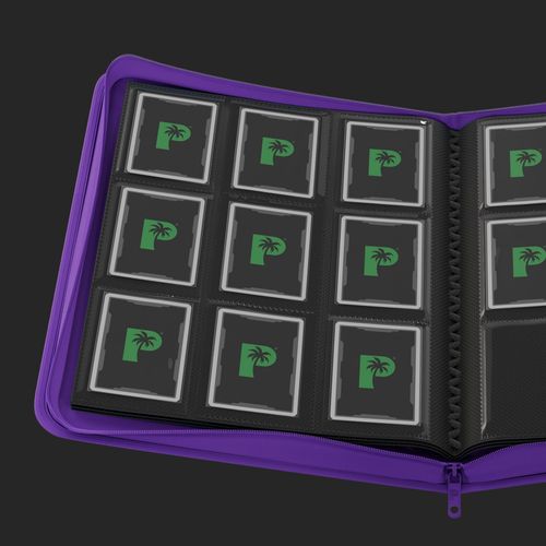 Palms Off Gaming -  Stealth 9 Pocket Zip Trading Card Binder - Purple Binder