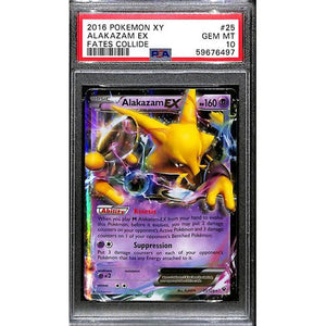 PSA10 - 2016 Pokemon - Alakazam Ex 25/124 - Fates Collide - TCGroupAU