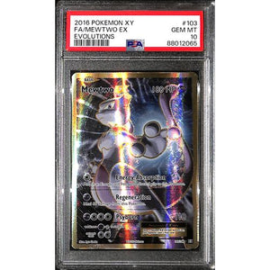 PSA10 - 2016 Pokemon - FA/ Mewtwo Ex 103/108 - Evolutions - TCGroupAU