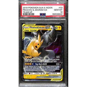 PSA10 - 2019 Pokemon - Pikachu & Zekrom Gx 33/181 - Team up - TCGroupAU