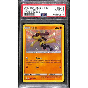 PSA10 - 2019 Pokemon - Riolu Holo SV21/SV94 - Hidden Fates - TCGroupAU
