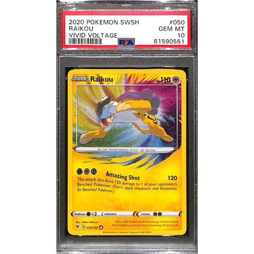 PSA10 - 2020 Pokemon - Raikou 050/185 - Vivid Voltage - TCGroupAU